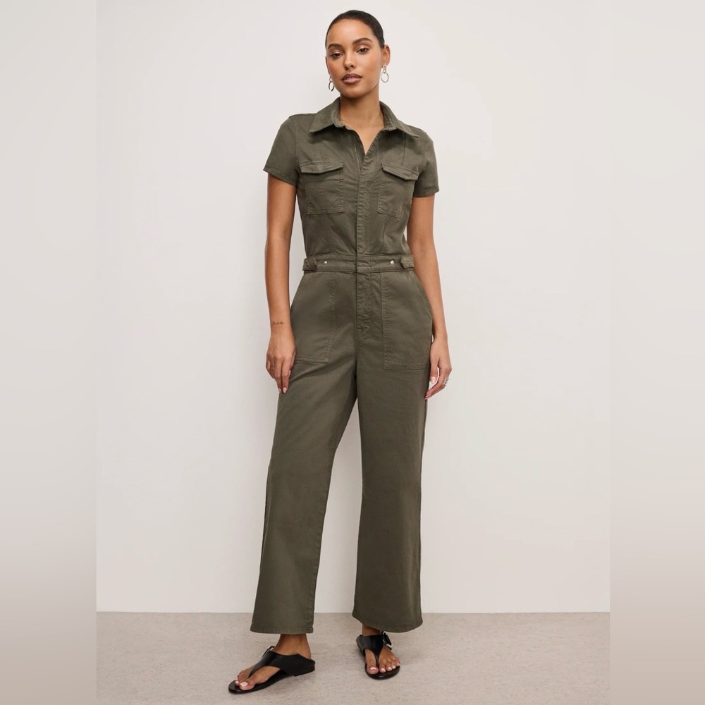 NWT Fit for Success Twill Palazzo Cropped Jumpsuit